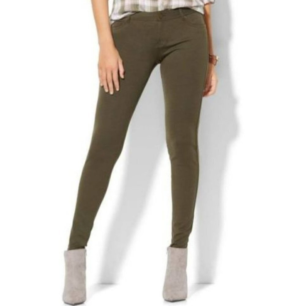 NEW YORK & COMPANY Women's Soho Ponte Olive Leggings - Size 6 - NWT $39.95
